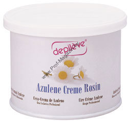 Воск азуленовый AZULENE CREME ROSIN, 400 гр Для депиляции наиболее чувствительных зон. 
Мягкий воск, не вызывающий отёков и раздражения.
Удаляется полосками.