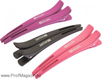 Зажим для волос Dewal CL2602 Карбоновый цветной. Высокая прочность.Надежная фиксация пряди волос. Абсолютно не травмирует структуру волос.