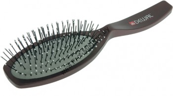 Щетка массажная овальная пластиковый штифт, 11 рядов DEWAL «COFFEE» пластиковые штифты