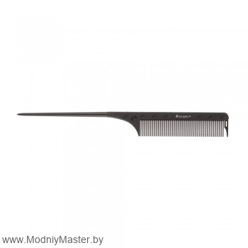 Расческа рабочая DEWAL CARBON black c хвостиком 21,5см, карбоновый хвостик