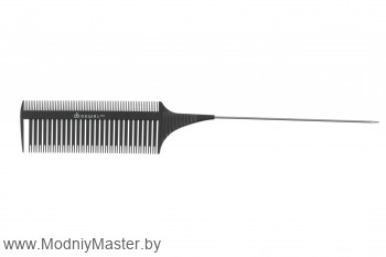 Расческа для мелирования DEWAL Расческа для мелирования DEWAL с металлическим хвостиком, черная 26 см
