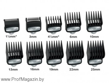 Набор насадок Premium к машинкам Wahl 10шт Совместимы с машинками: Wahl Super Taper, X-Lid Super Taper, Taper 2000, Designer, Chrome Super Taper, Magic Clip, Legend