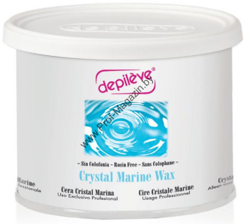 Depileve (Испания) Воск кристальный с коллагеном CRYSTAL MARINE WAX, 400 гр 
Для депиляции поверхности кожи с аллергией на смолу и очень чувствительной кожи. Удаляется полосками.
