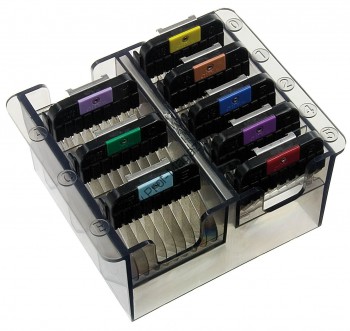 Набор цветных насадок NEW со стальными зубцами к роторным машинкам Moser, Wahl Совместимы с машинками: Wahl KM-2, 5, 10; Moser Class 45, Max 45, Class 50, Max 50. Oster A5, Andis AGC, Thrive 8xx, 9xx и др. 