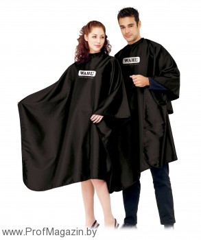 Пеньюар для стрижки волос «Wahl» Материал обладает водоотталкивающими и антистатическими свойствами. Логотип «Wahl»