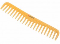 Расческа DEWAL PROSUN редкозубая, антистатик, желтая 19 см