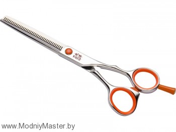 Парикмахерские филировочные ножницы 6", 40 зубцов, Tayo Orange Конвекционная заточка. Съемный упор. Простая винтовая группа.