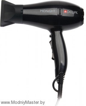 Фен для сушки волос DEWAL Midnight 03-107, 2000Вт Удобный, лёгкий и компактный профессиональный фен.