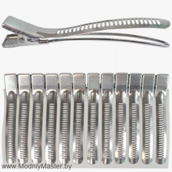 Зажим для волос DEWAL 12см Зажим большой, металл, 12 см (12 шт.)