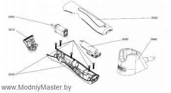 Верхняя крышка корпуса Wahl BERET Stealth на схеме номер 0020